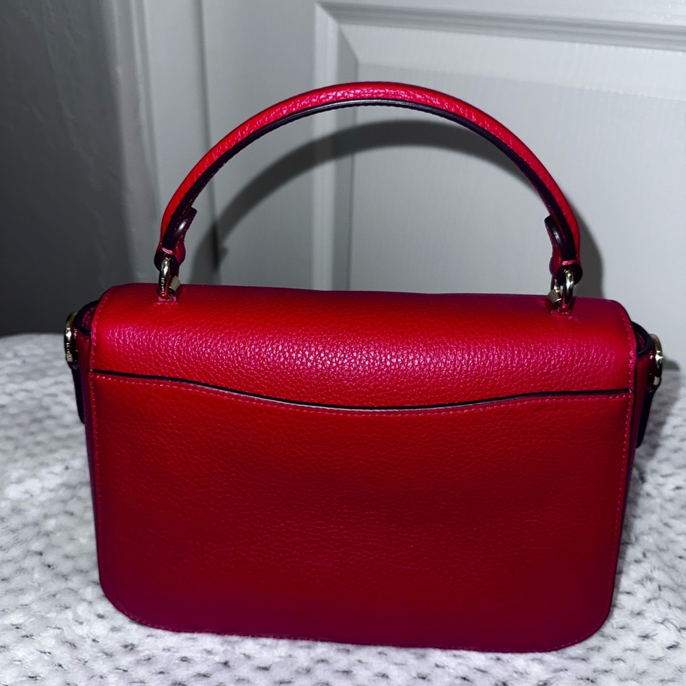 Coach Red Pebble Leather Crossbody - Picture 2 of 8